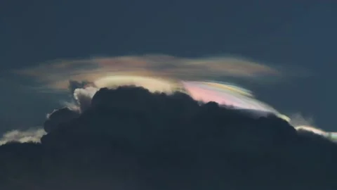 Time lapse of cloud iridescence. Stock Footage
