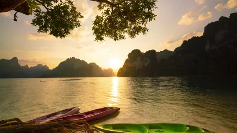 Time lapse cloud mountain Khao Sok Stock Footage 233768007