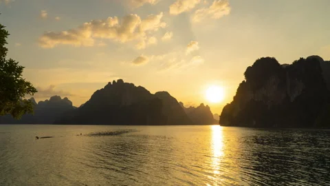 Time lapse cloud mountain Khao Sok Stock Footage 233768209