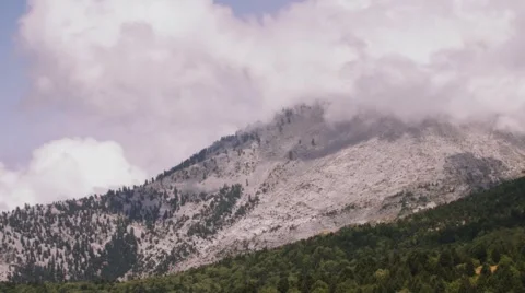 Time Lapse of Cloud Movement Over Mountain - Dirfis Evia Greece Stock Footage 66475216
