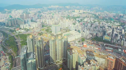 Time-lapse of cloud patterns across Hong Kong cityscape Stock Footage 63909078