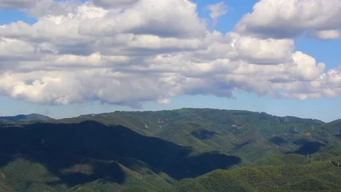 Time-lapse Of Cloud Shadows Over Mountains Stock Footage 126007928