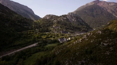 Time-lapse with cloud shadows rolling over the valley near Canfranc Stock Footage 98160935