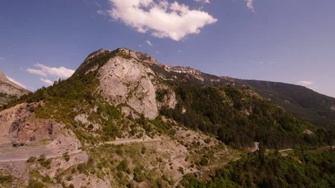 Time-lapse with cloud shadows rolling over the mountains near Canfranc Stock Footage 98185326
