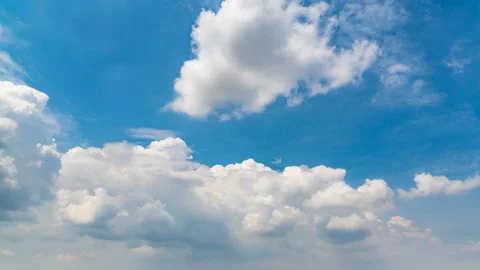 Time lapse of cloud sky against blue sky Stockbeeldmateriaal 91583920