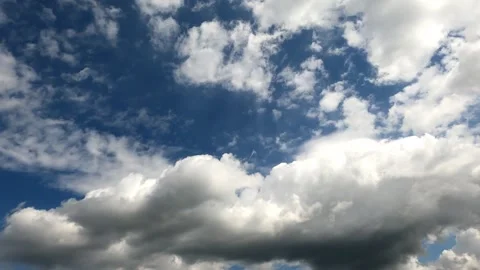 Time lapse clouds in 4k puffy cumulus dark weather with dramatic beauty atm.. Stock Footage 247572168
