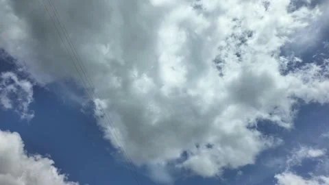 Time lapse clouds 4k rolling puffy cumulus cloud relaxation weather dramatic Stock Footage 335521676