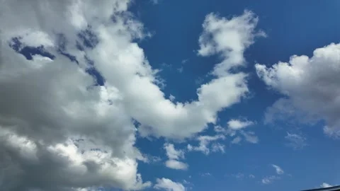 Time lapse clouds 4k rolling puffy cumulus cloud relaxation weather dramatic Stock Footage 337136056