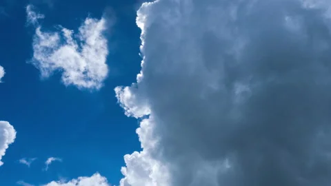 Time lapse of clouds above the blue sky with the sun shining. Stock Footage 222946057