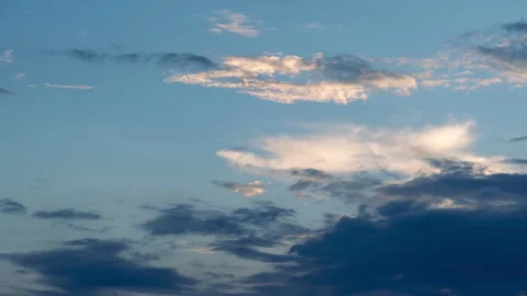 Time lapse of clouds above the blue sky with the sun shining. Sky background Stock Footage 253835082