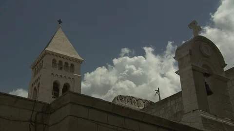 Time-lapse of clouds above Christian Church in Jerusalem Stock Footage 86759112