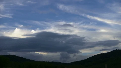TIME LAPSE of the clouds above the hills Stock Footage 129395410