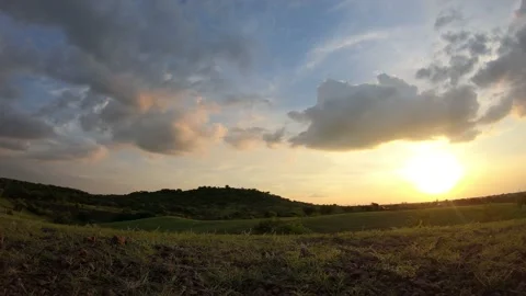 Time Lapse of clouds above the hills at Wankaner, Gujarat, India Stock Footage 136746782
