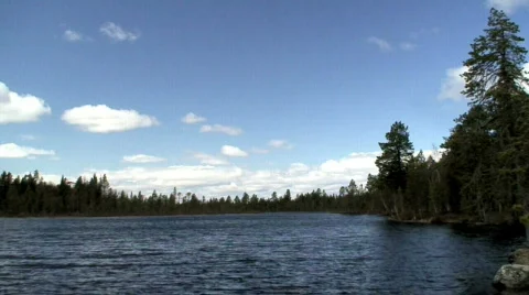 Time-lapse of clouds above the lake 2  Stock-Footage 132128