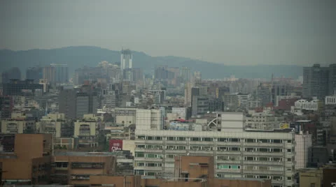 Time lapse of clouds across Asian City View SF005GY Stock Footage 25009035