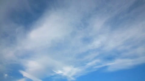 Time-lapse: clouds against the blue sky in the early morning. Stock Footage 246747589