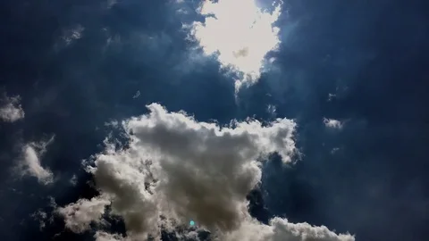 Time Lapse Clouds Against A Deep Blue Summer Sky Video stock 80425821