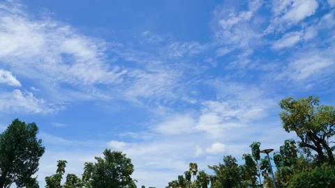 Time-lapse clouds and blue sunny sky,  white clouds over blue sky, 스톡 동영상 217233654
