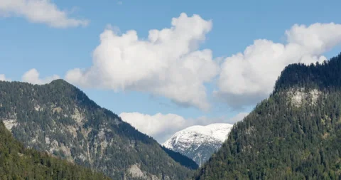 Time lapse of clouds and blue sky in 4k. Austrian alps view in summer. Stock Footage 252665870