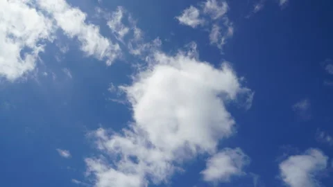 Time lapse  clouds and blue sunny sky,  white clouds over blue sky, Aerial .. Video stock 290873594
