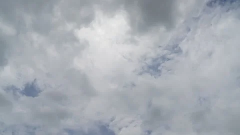 Time lapse  clouds and blue sunny sky,  white clouds over blue sky, Aerial .. Stock Footage 290876603