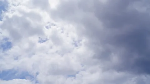 Time lapse  clouds and blue sunny sky,  white clouds over blue sky, Aerial .. Video stock 290914269