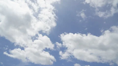 Time lapse  clouds and blue sunny sky,  white clouds over blue sky, Aerial .. Video stock 290918247