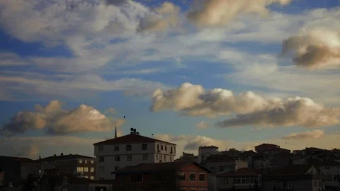 Time lapse clouds and buildings Stock Footage 128098756