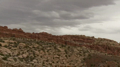 Time Lapse of Clouds and Desert Mountains - Clip 4 Stock Footage 714658