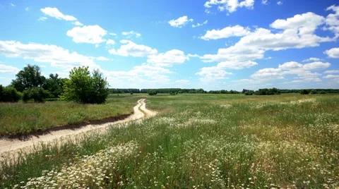 Time Lapse clouds and field Stock Footage 8438705