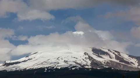 Time lapse of clouds and fog over Mount Hood in Oregon closeup 4k UHD Stock Footage 63642954