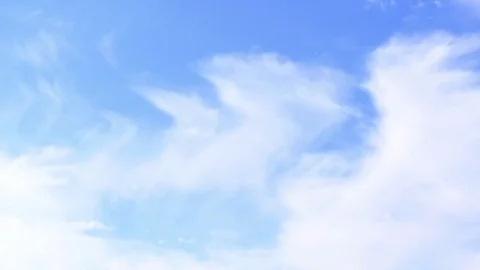 Time lapse: Clouds and jets moving across a blue sky, sunset, sundown, contrails Stock Footage 76794634