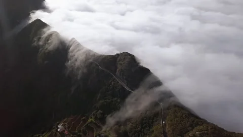 Time lapse clouds and mountain road in Anaga, Tenerife Stock Footage 241504082