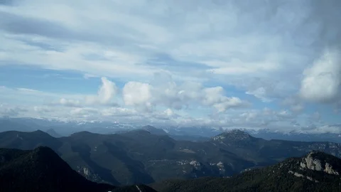 Time lapse of the clouds and the Pyrenees Stock Footage 123047877