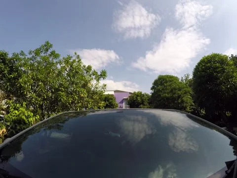 Time lapse of clouds and the reflection Stock Footage 134364544