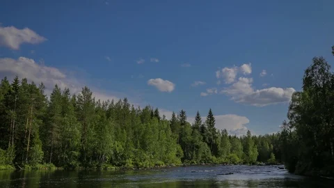 Time Lapse Clouds and River 스톡 동영상 92492581