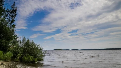 Time Lapse Clouds and River 스톡 동영상 92492633
