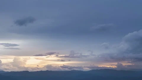 Time lapse of Clouds and sky over mountain in evening sunset. B Roll Footage. Stock Footage 219741286