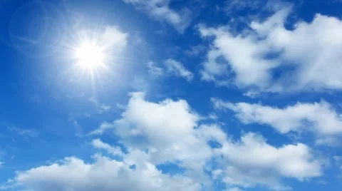 Time lapse clouds and sun Stock Footage