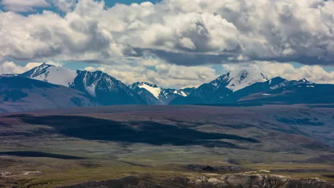 Time-lapse of clouds and their shadows in mountains. Epic sky movement  Stock Footage 146691727