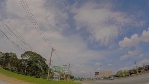 Time Lapse Clouds And Traffic On Highway Road In Thailand 库存影片 93269903