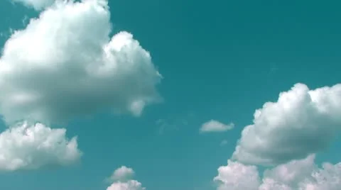 Time Lapse Clouds And Turquoise Sky HD Stock Footage 10759983