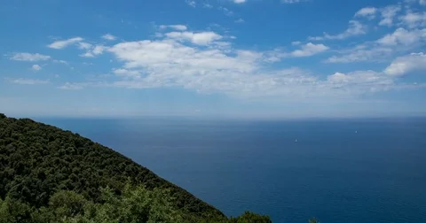Time-lapse of clouds and yachts on the ocean in Italy, Tuscany Stock-Footage 73185856