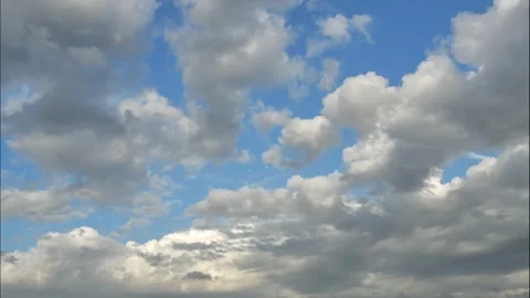 Time lapse clouds are floating from the bottom to the top on sunny blue sky Stock Footage 132231248