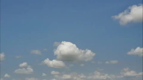 Time lapse clouds are floating from the bottom to the top on sunny blue sky Stock Footage 132681398