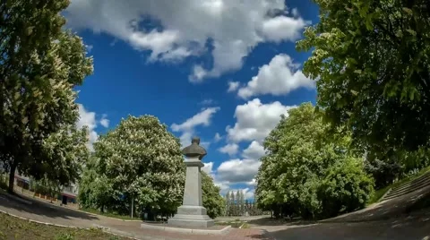 Time lapse of clouds on the background of the monument Stock Footage 50260035