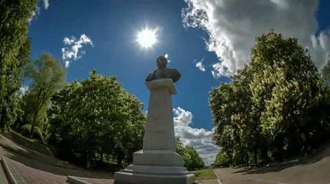 Time lapse of clouds on the background of the monument Stock Footage 50260059