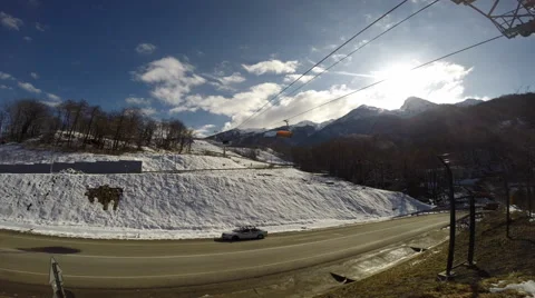 Time lapse clouds on the background of the mountain Aibga in Krasnaya Polyana 스톡 동영상 48995173