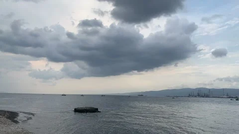 Time lapse clouds from beach Stock Footage 171368015