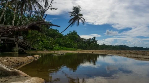 Time Lapse of Clouds at a Beach In Panama in 4k Stock Footage 95753411